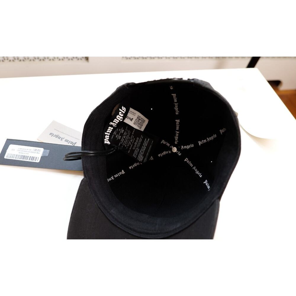 Palm Angels Black Cotton Embroidered Logo Baseball Cap - Picture 5 of 8